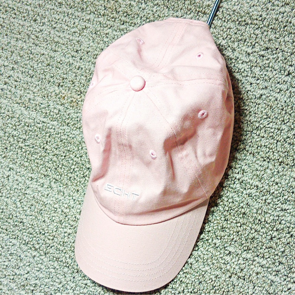 Women's Adjustable Pink Solid Cotton Baseball Cap Embroidered Casual Hat. VinC10